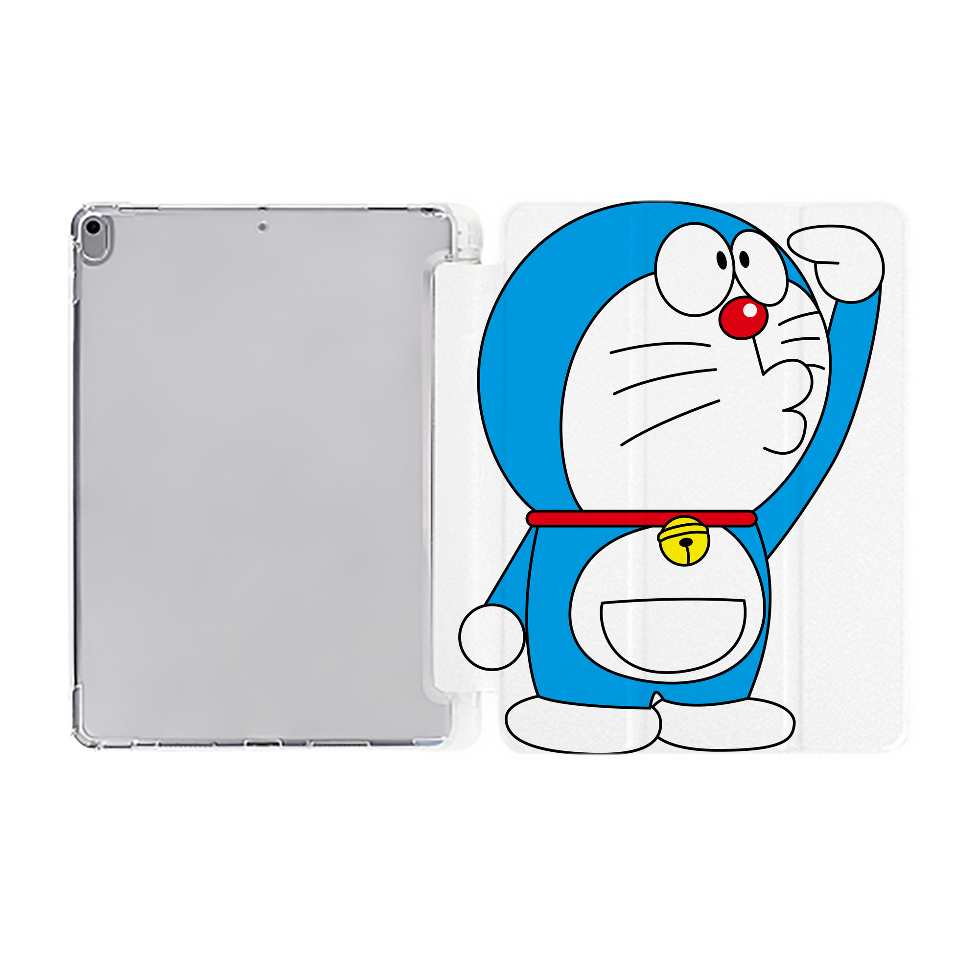 （画像用） ドラえもん Doraemon IPad ケース ペン収納付き 三つ折りスタンド PUレザー×シリコン 対応機種9.5/10.5/10.9インチ